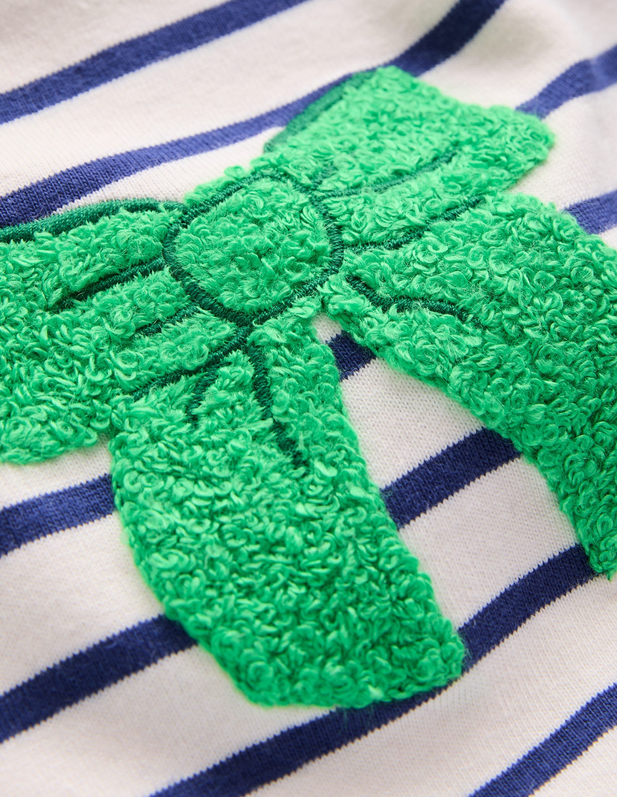 Ari Long Sleeve Boucle T-shirt-Starboard Blue / Ivory Bows - Image 3