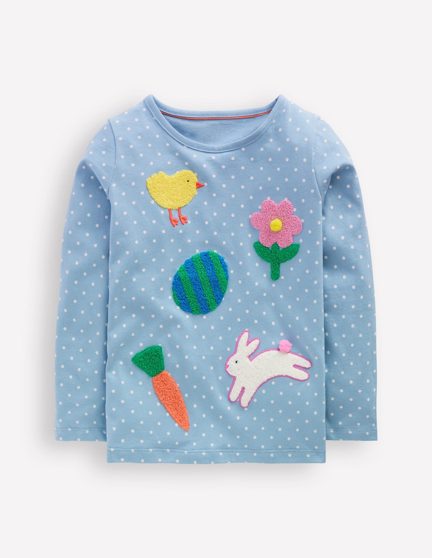 Ari Long Sleeve Boucle T-shirt-Glacier Blue Spot Easter