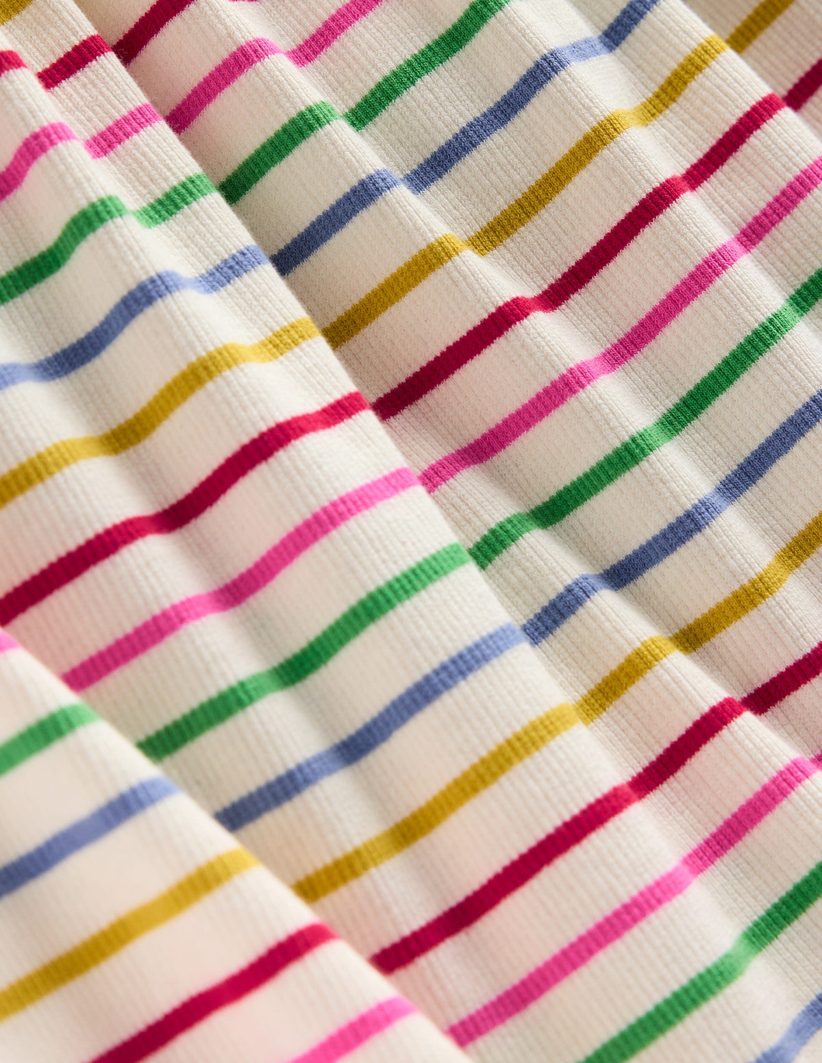 Doris Ruffle Rib Jersey Dress-Multi Rainbow Stripe - Image 3