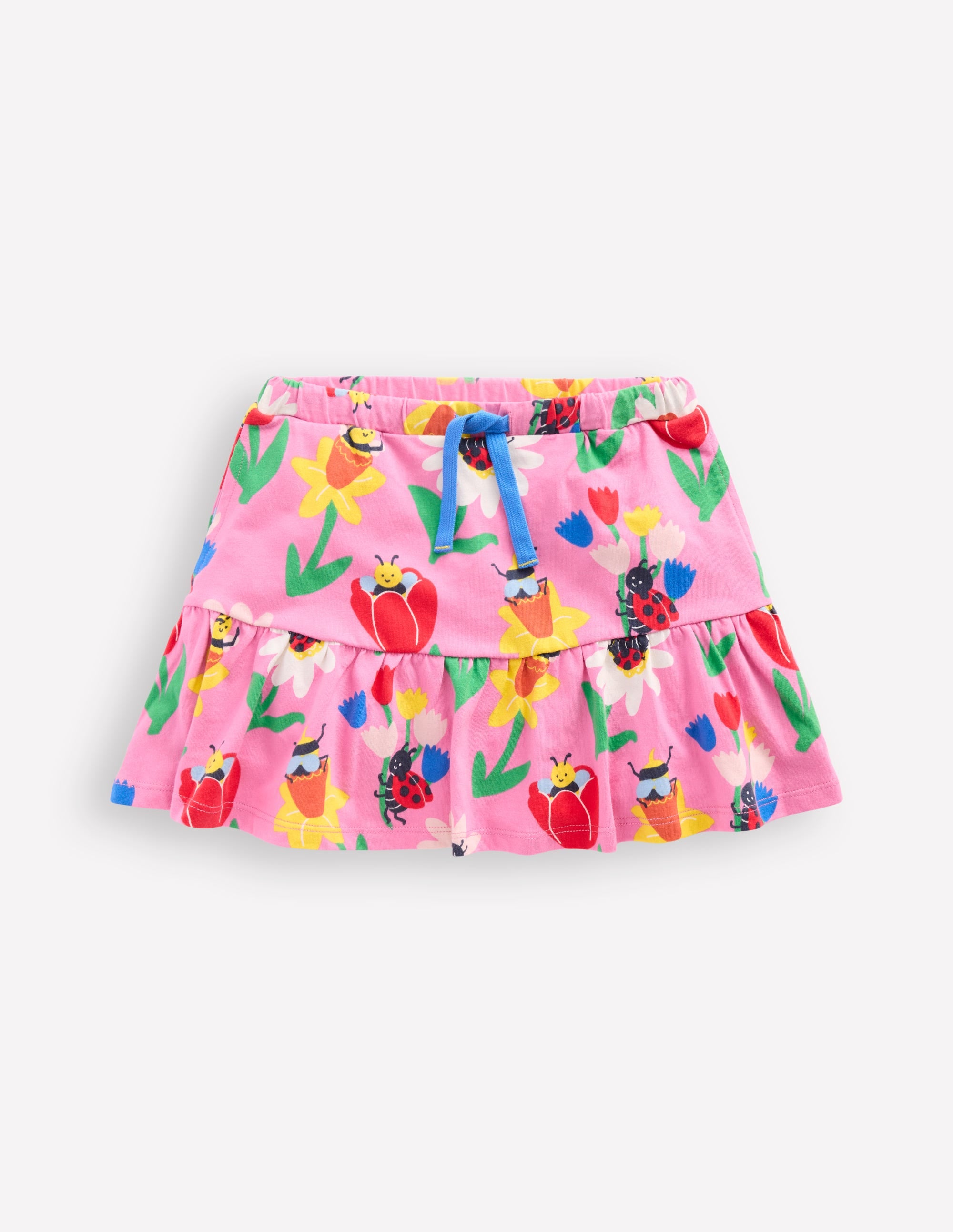 Tiered Jersey Skort-Sugared Lilac Spring Garden - Image 1