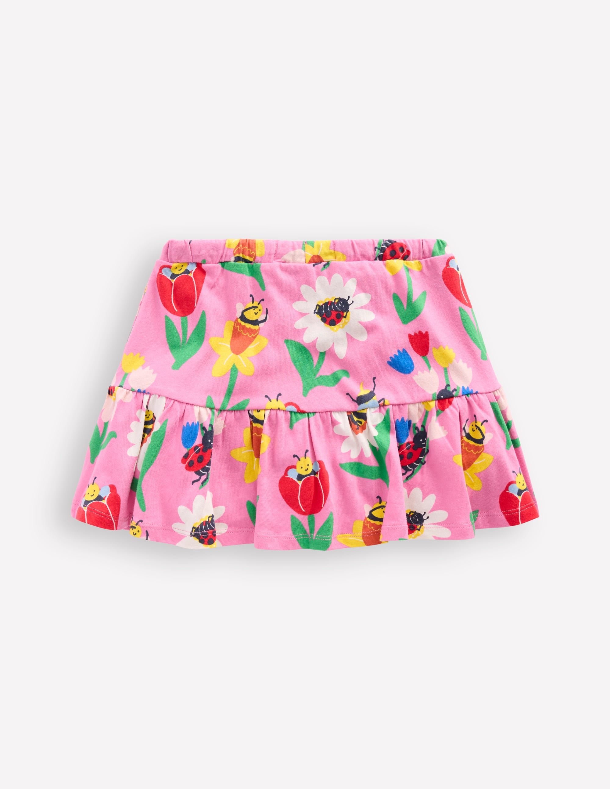 Tiered Jersey Skort-Sugared Lilac Spring Garden - Image 2