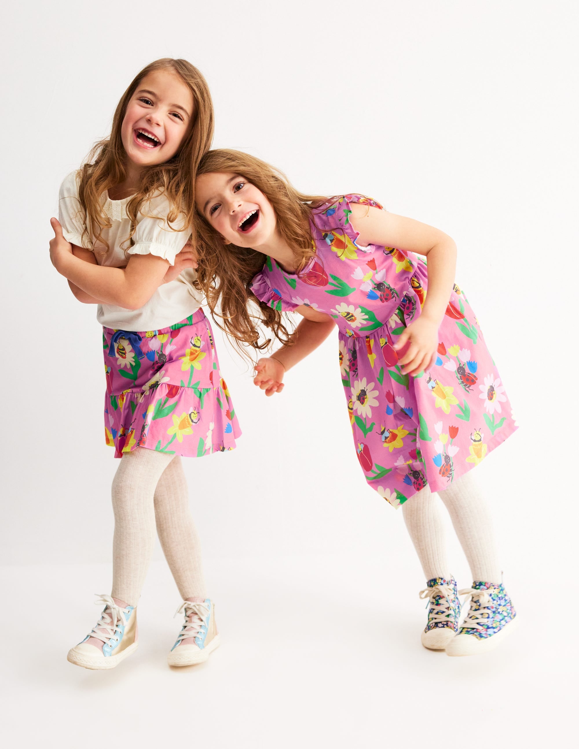 Tiered Jersey Skort-Sugared Lilac Spring Garden - Image 5