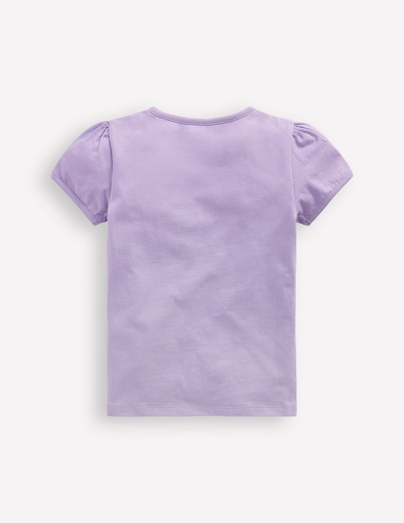 Puff Sleeve Applique T-shirt-Misty Lavender Cat