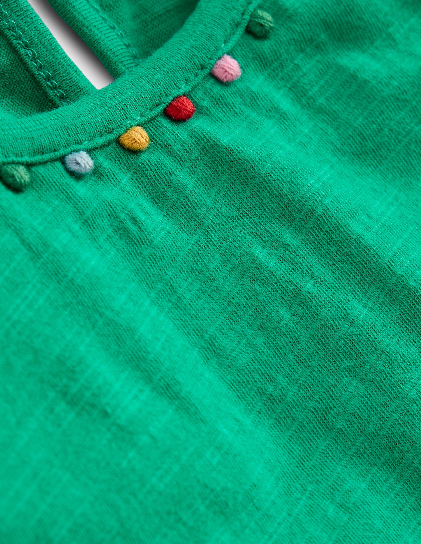 Ali Puff Sleeve Pom T-shirt-Bright Emerald