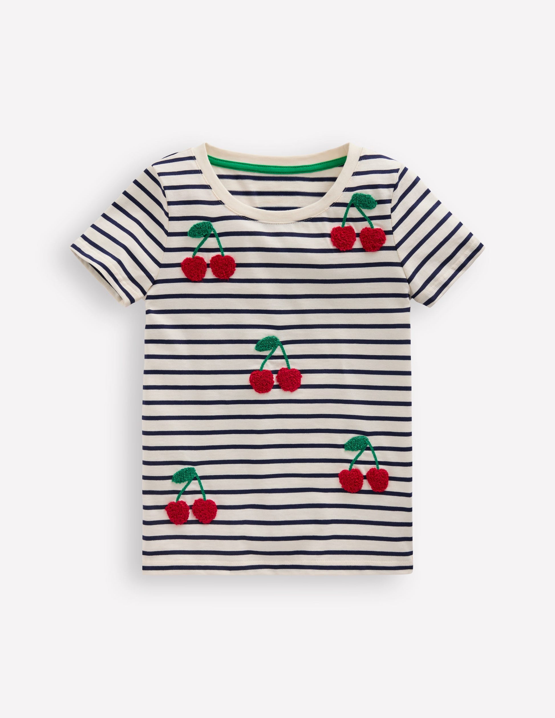 Bay Boucle T-Shirt-French Navy/ Ivory Cherries-1