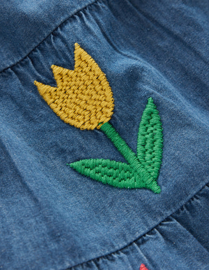 Twirly Woven Dress-Mid Vintage Tulips-4