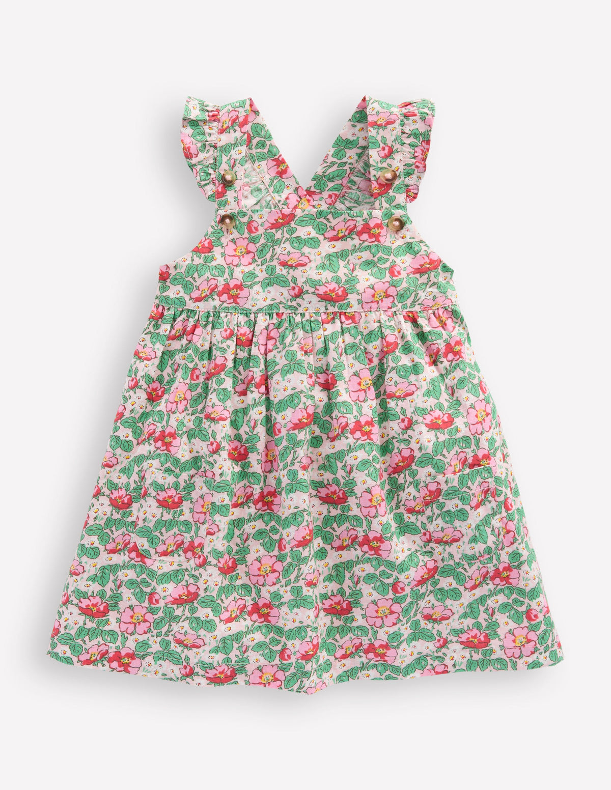 Nostalgic Pinny Dress-Chalk Pink Rose - Image 1