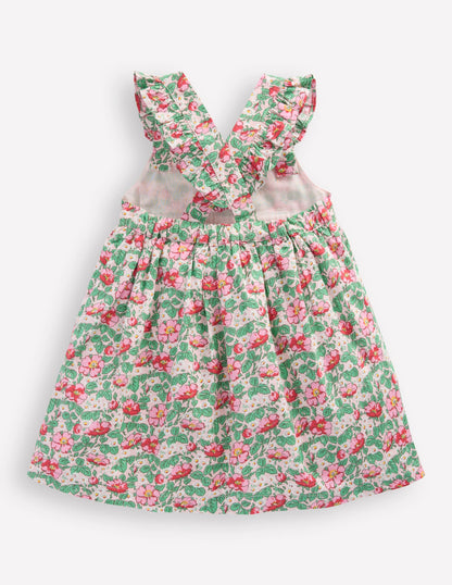 Nostalgic Pinny Dress-Chalk Pink Rose