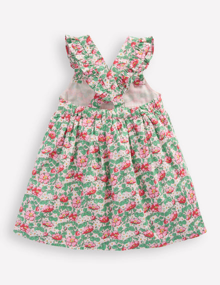 Nostalgic Pinny Dress-Chalk Pink Rose