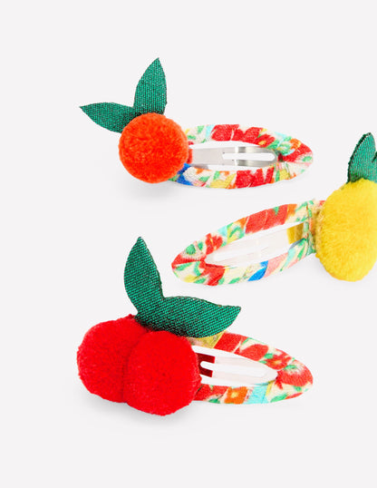 3 Pack Hair Clips-Fruit