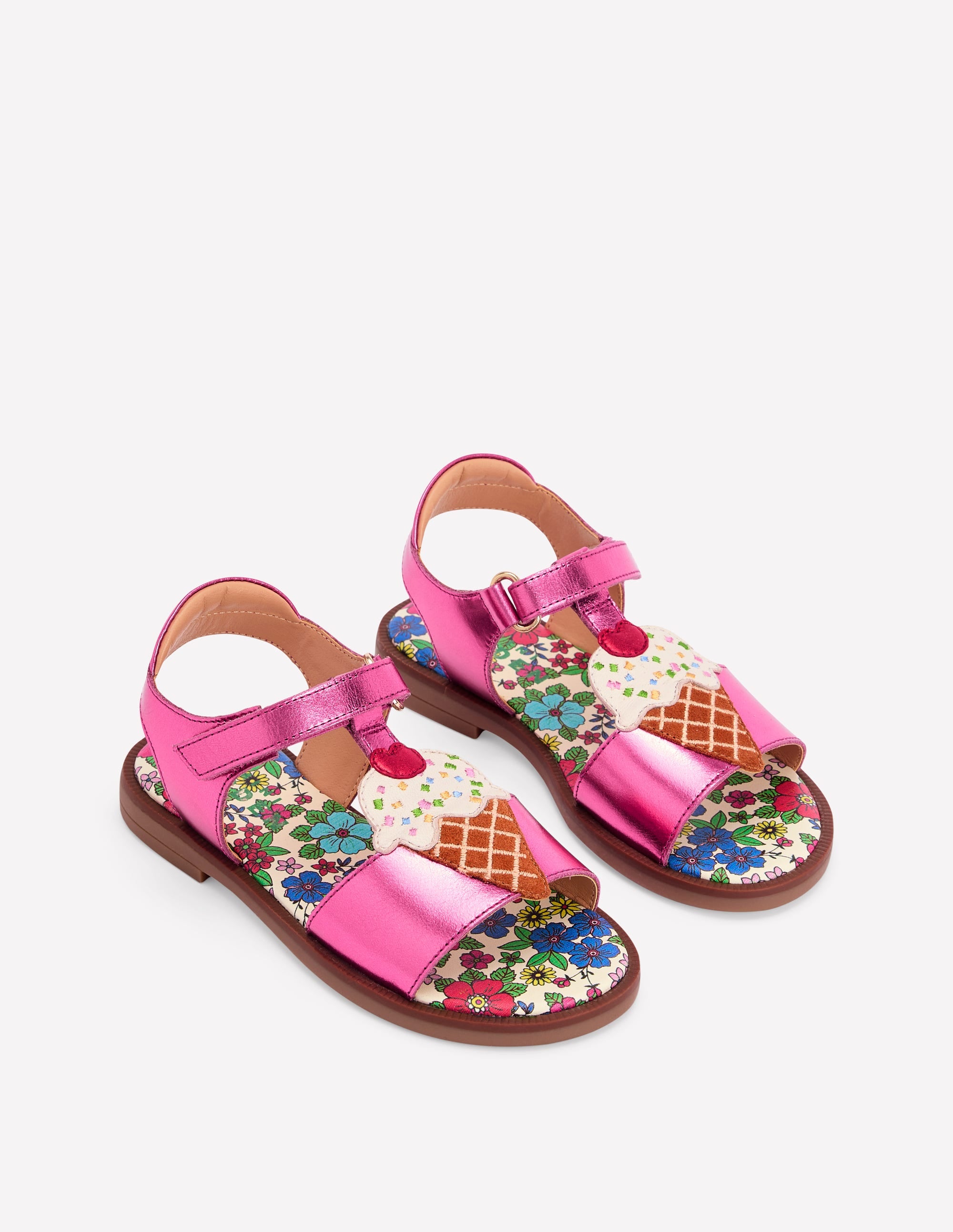 Fun Leather Sandals-Ice Cream - Image 1