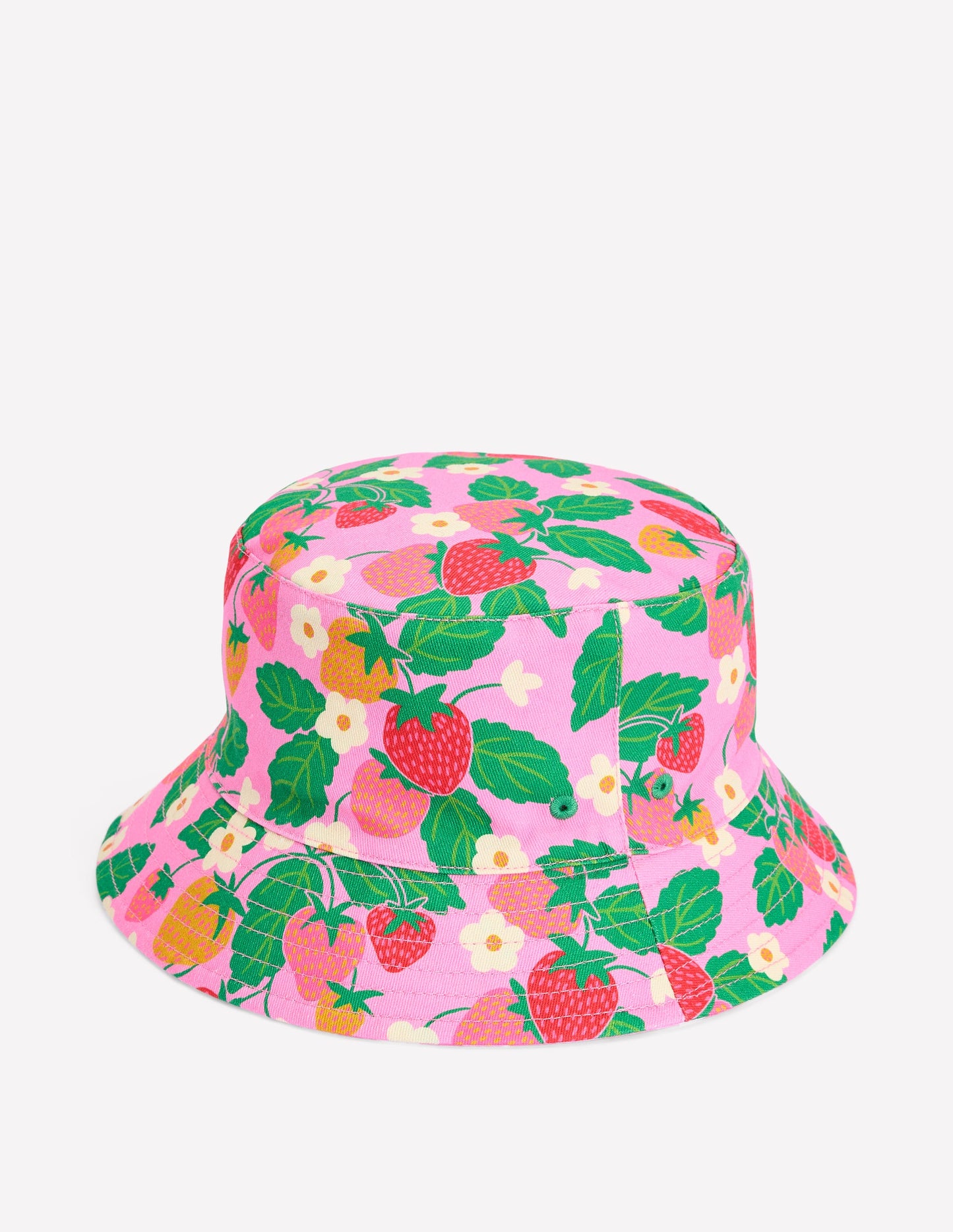 Bucket Hat-Pink Strawberry Gingham