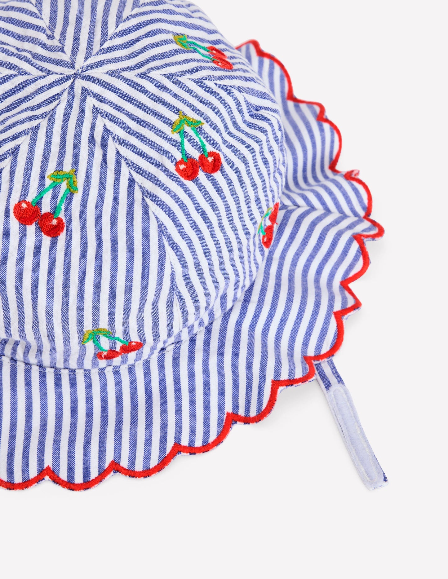 Baby Sun Hat-Blue Ticking Cherries