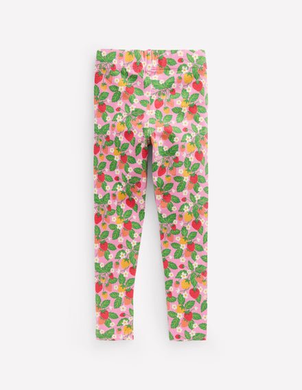 Fun Leggings-Cosmos Pink Strawberry Patch