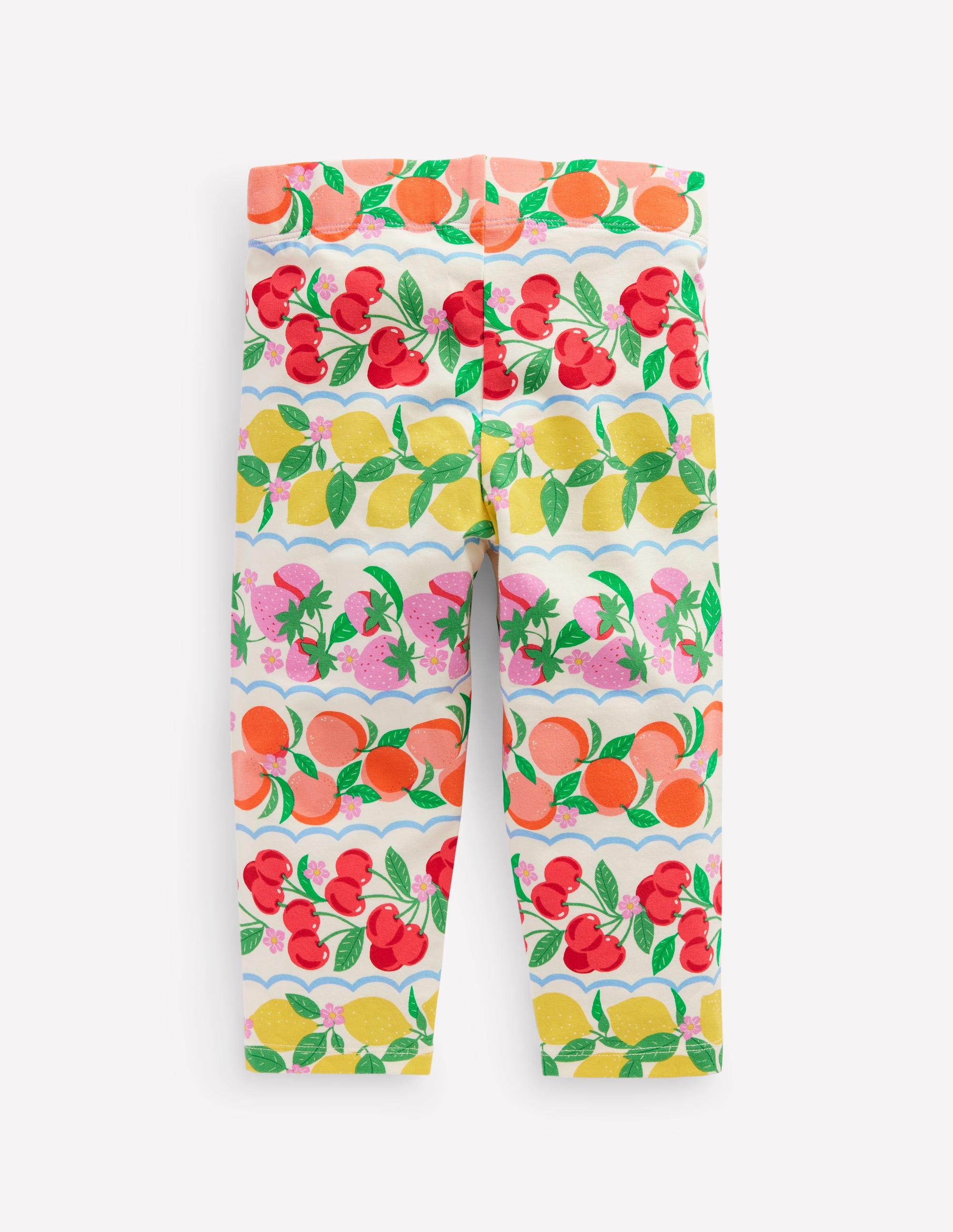Fun Cropped Leggings-Rainbow Fruit Stripe - Image 2