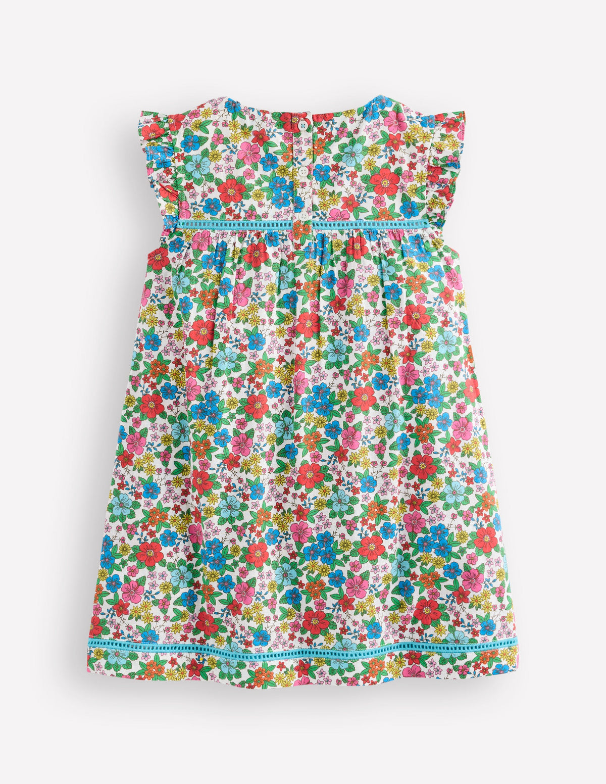 Celia Woven Holiday Dress-Multi Holiday Flowerbed - Image 2