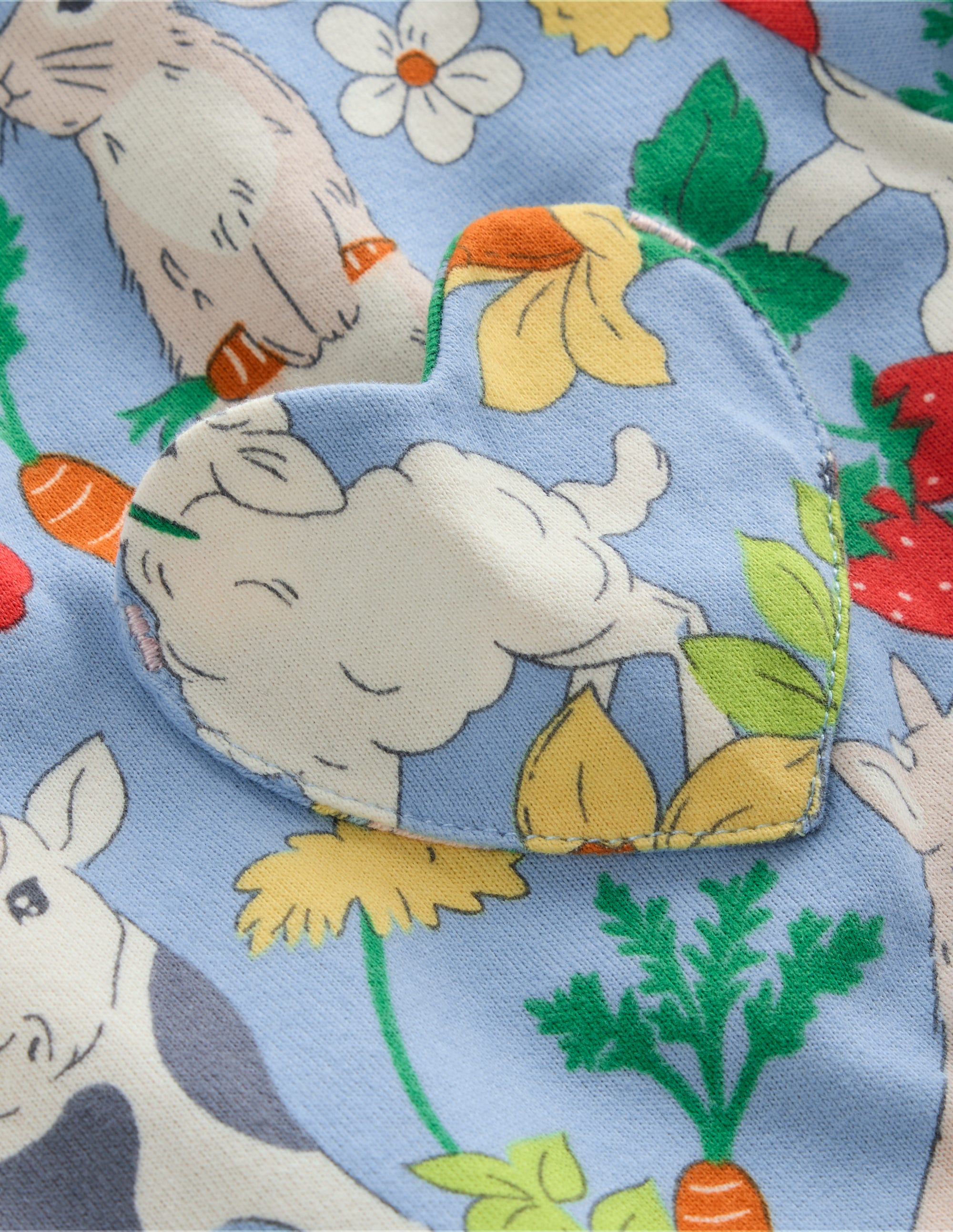 Heart Pocket Fun Jersey Dress-Misty Blue Spring Meadow - Image 3