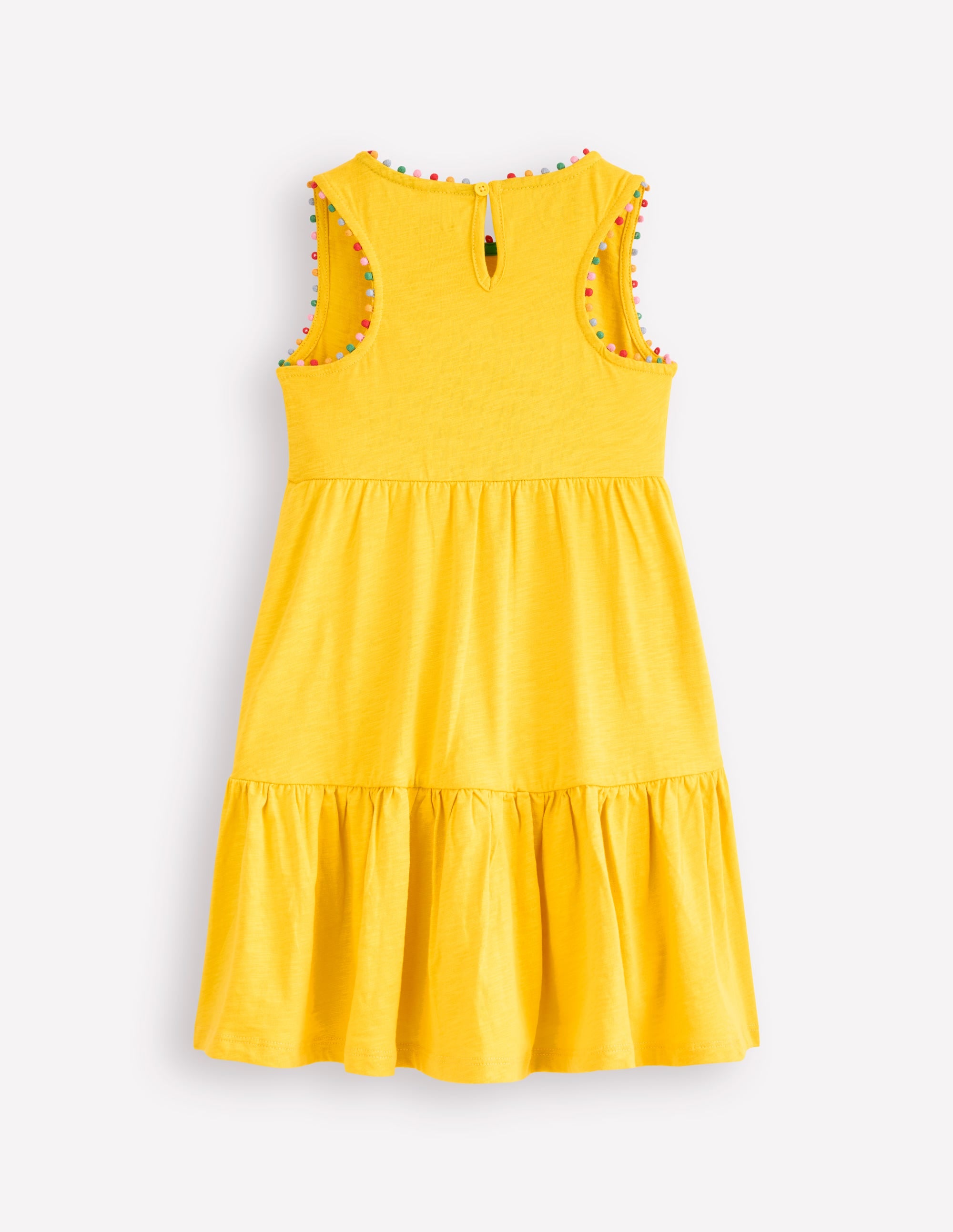 Ali Pom Trim Jersey Dress-Pineapple Yellow - Image 2