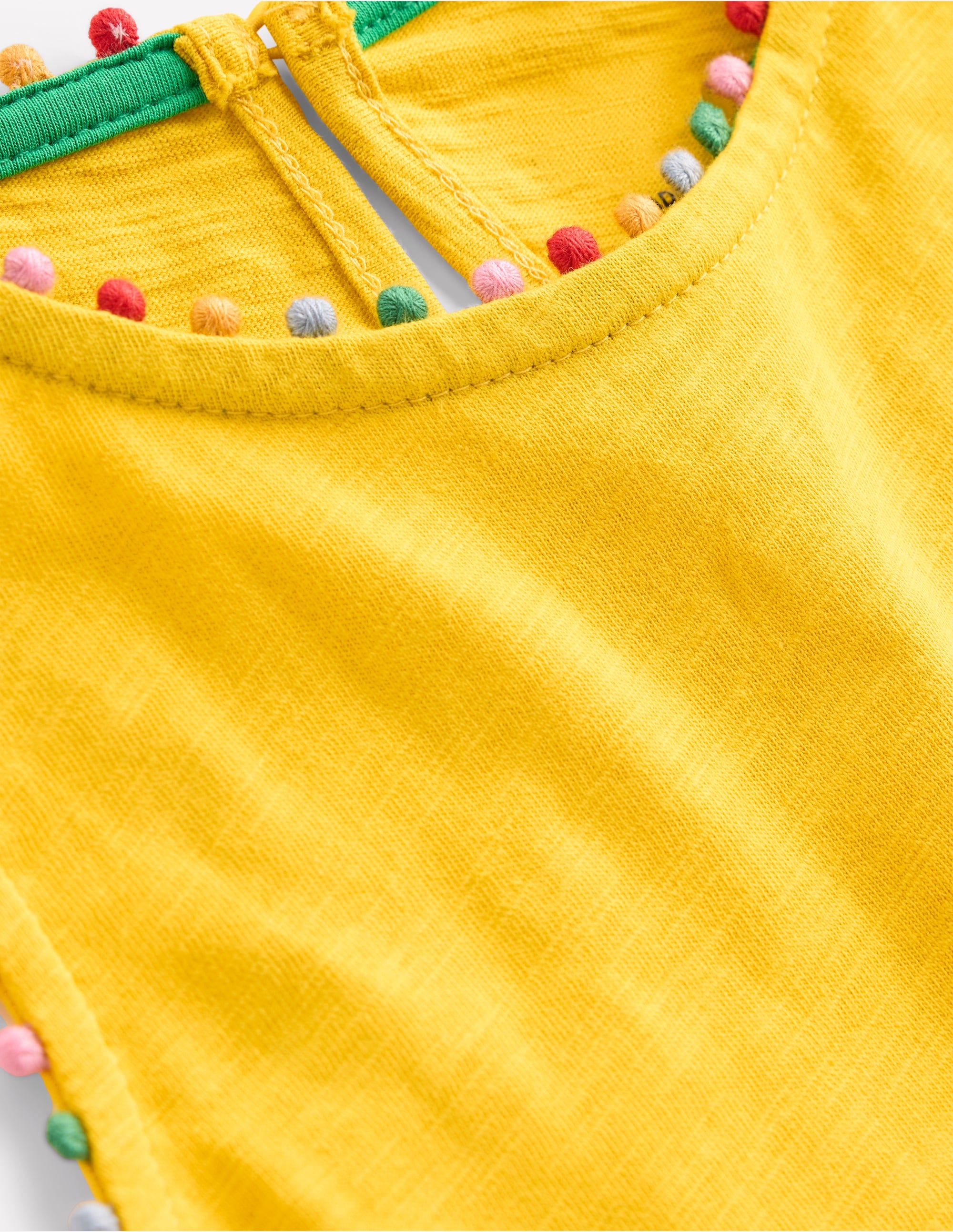 Ali Pom Trim Jersey Dress-Pineapple Yellow - Image 3