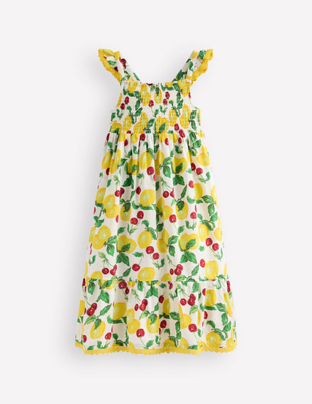 Luella Frill Maxi Sundress-Ivory Lemons and Cherries