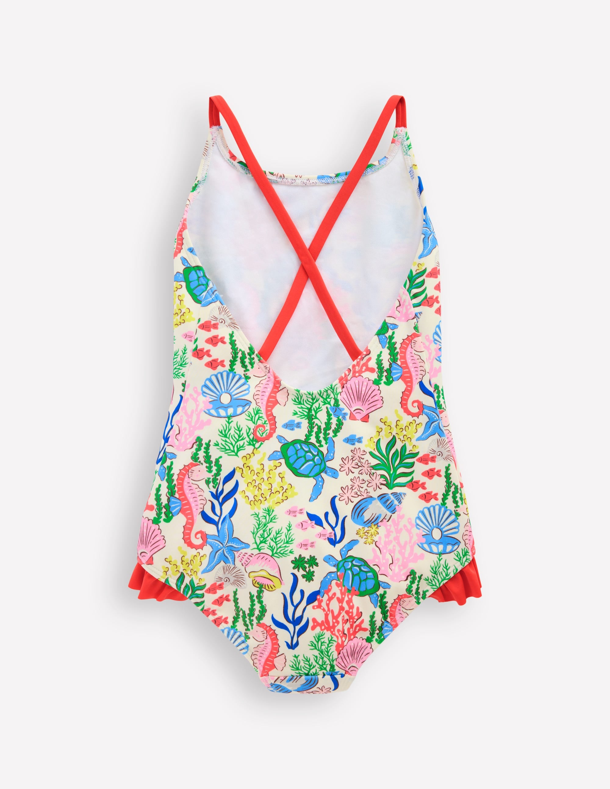Pretty Cross-Back Swimsuit-Multi Coral Cove - Image 2