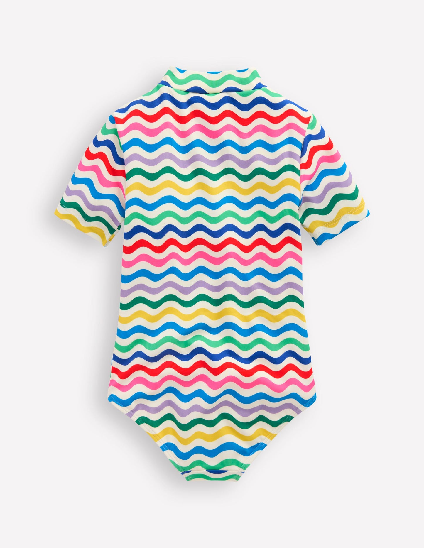 Short-sleeved Swimsuit-Multi Wave