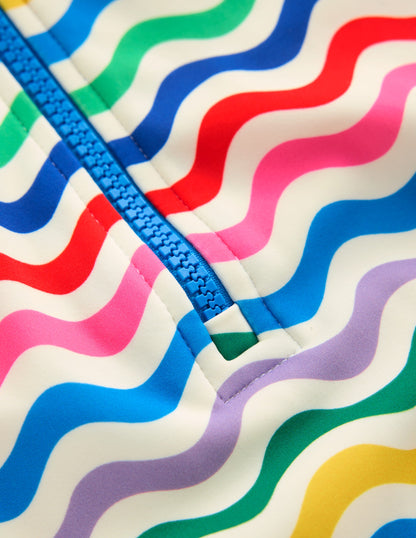 Short-sleeved Swimsuit-Multi Wave