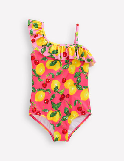 Lila One Shoulder Swimsuit-Lemon and Cherry Hotchpotch