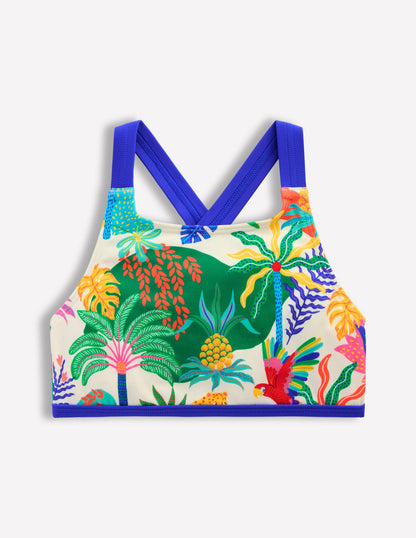 Cross-back Bikini Top-Soft Ivory Multi Jungle-1