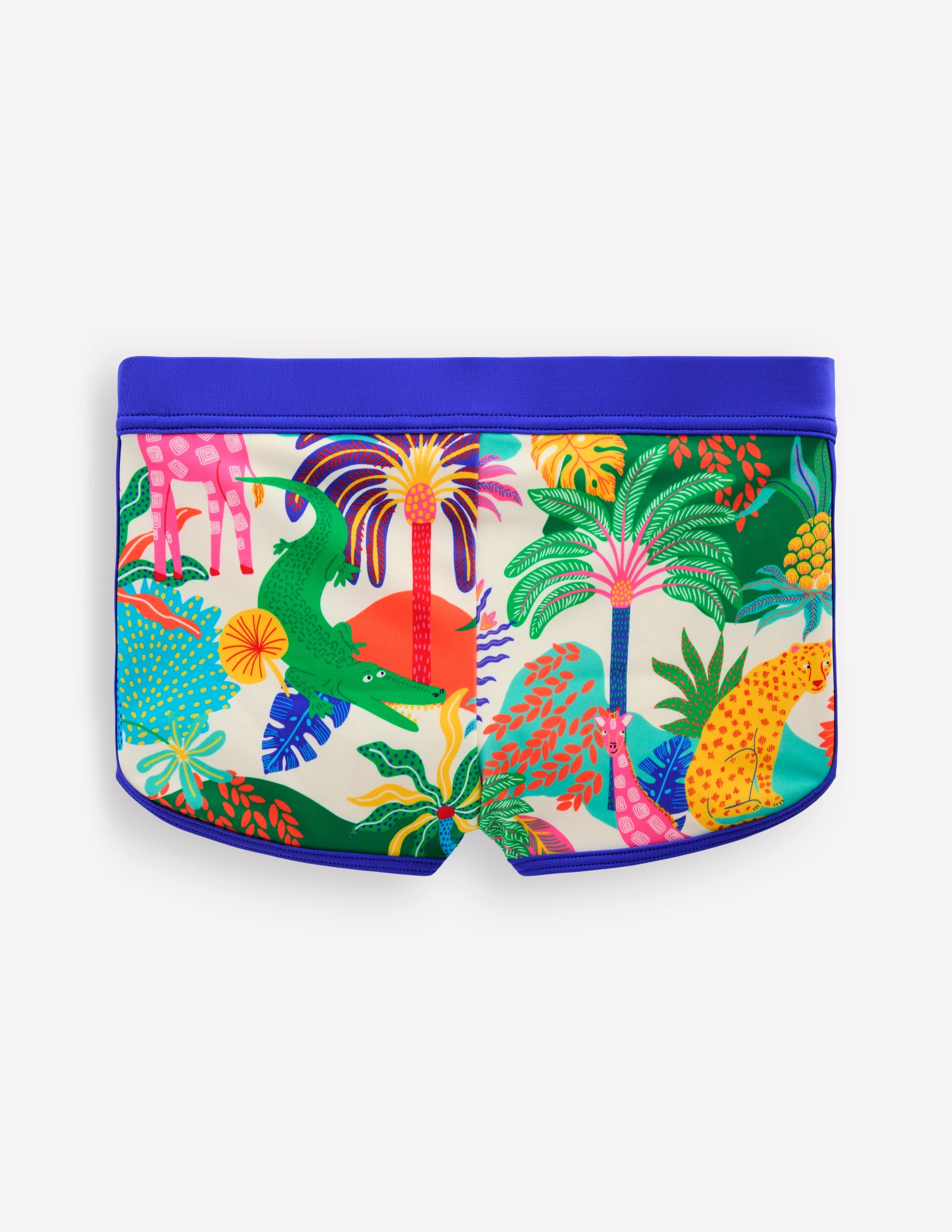 Patterned Swim Shorts-Soft Ivory Multi Jungle - Image 2