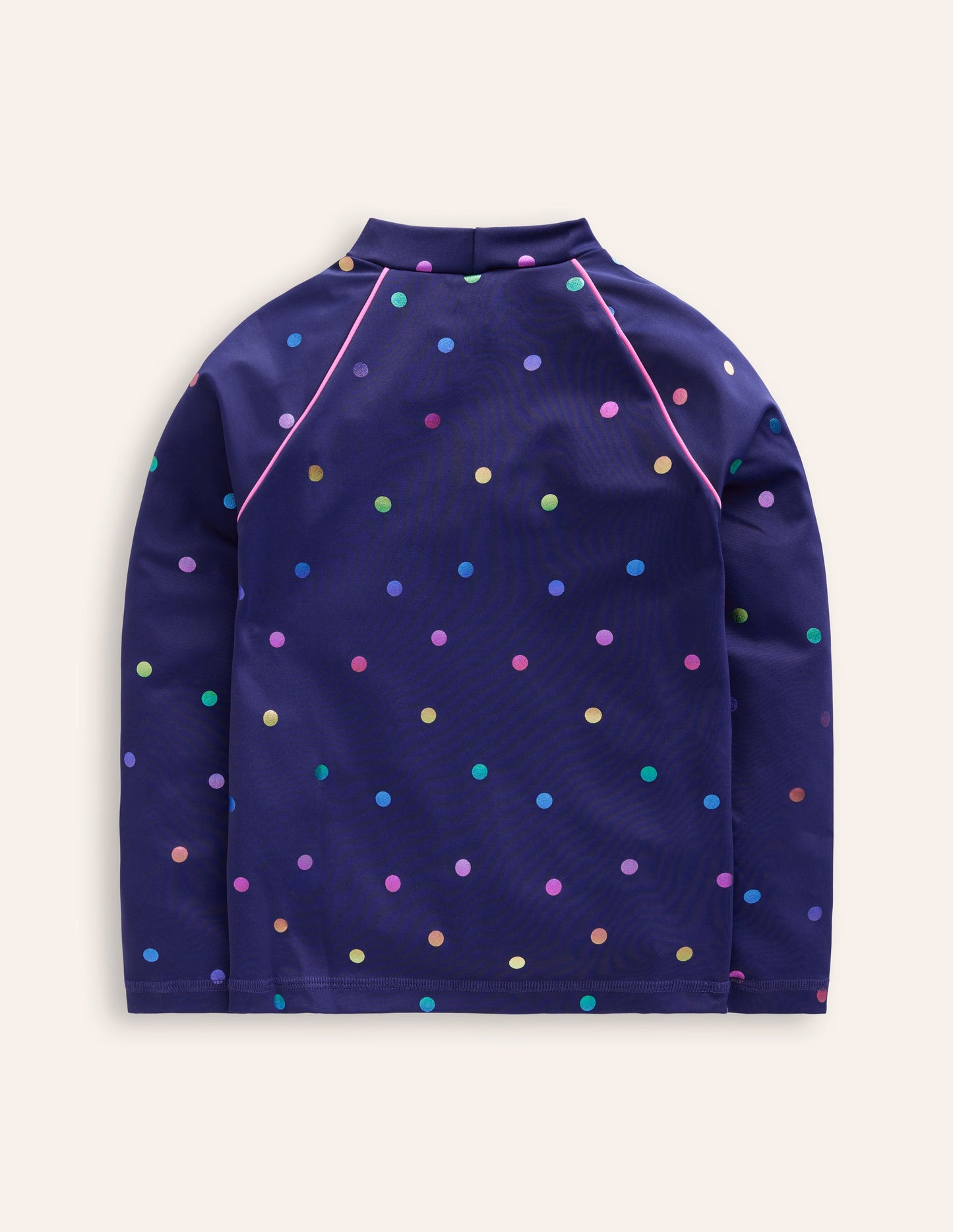 Sun Safe Patterned Rash Vest-Navy Rainbow Confetti Spot