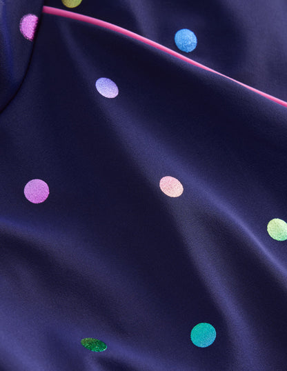 Sun Safe Patterned Rash Vest-Navy Rainbow Confetti Spot-3