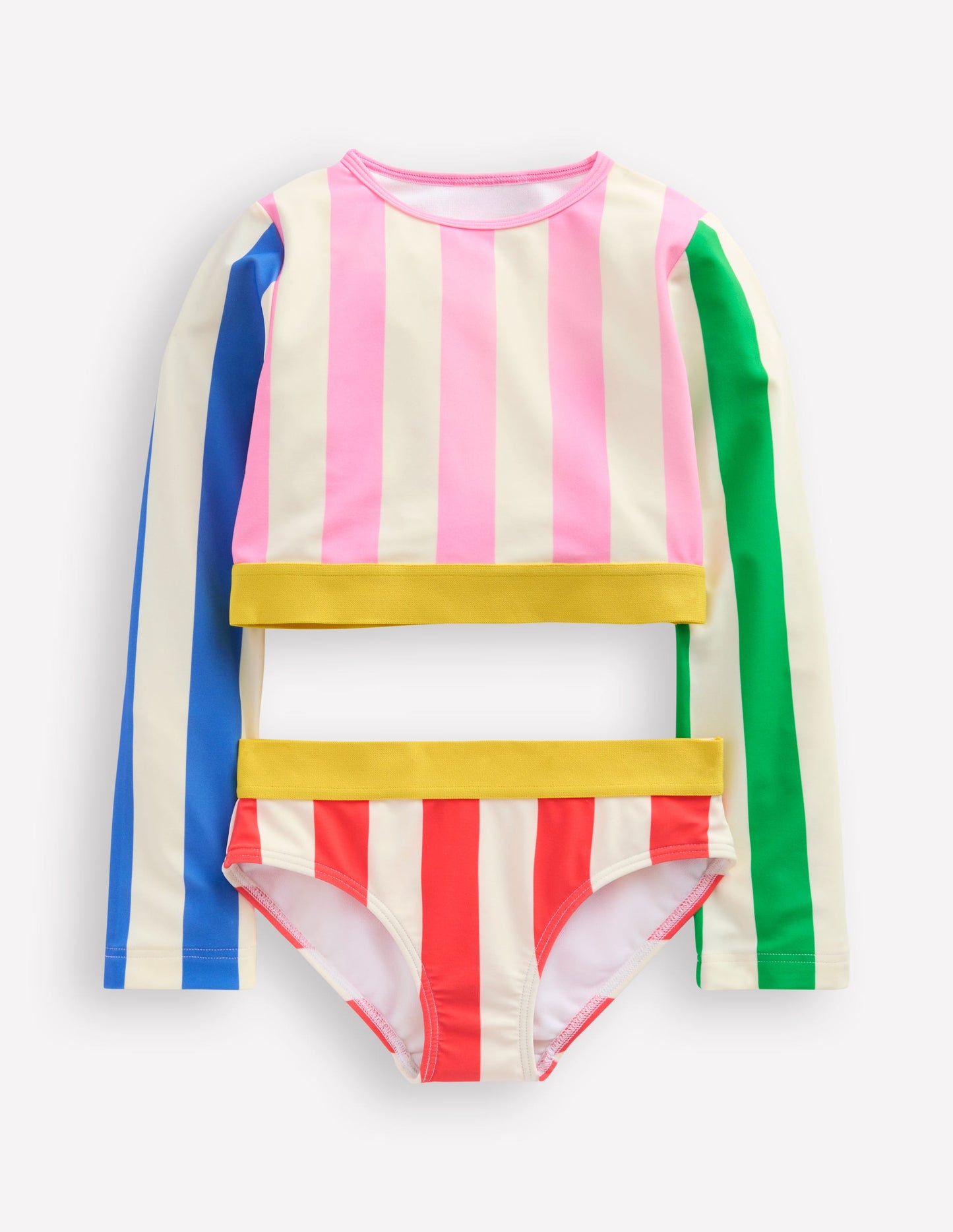 Cropped Rash Vest Set-Hotchpotch Stripe