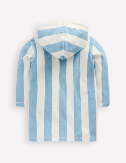 Mara Towelling Throw-On-Blue Ice Cream Stripe