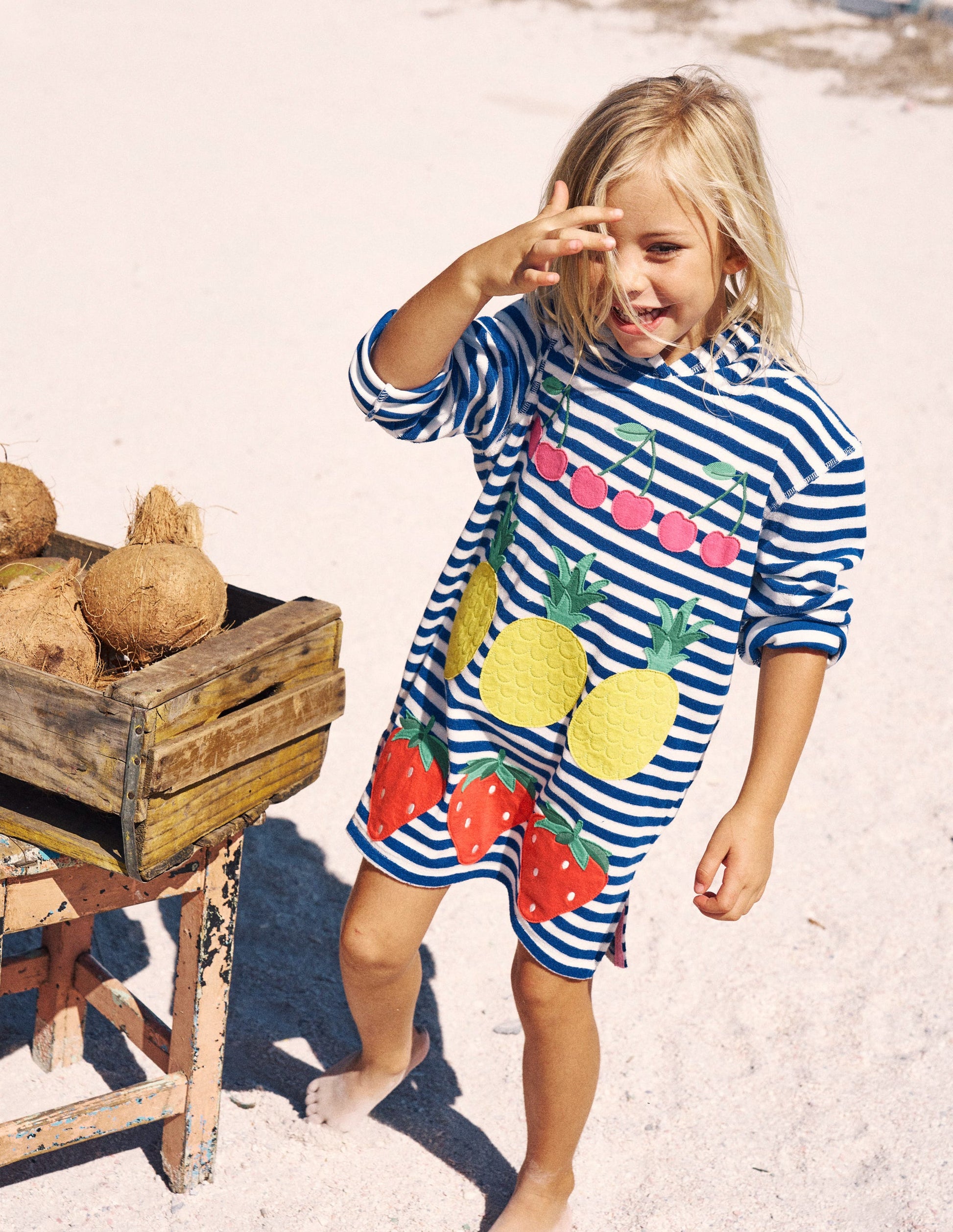 Mara Towelling Throw-On-Bright Blue Fruit Stripe-4