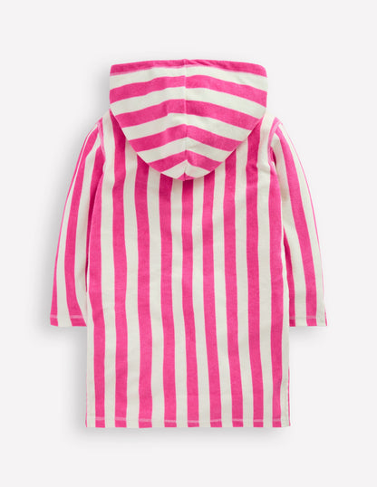 Mara Towelling Throw-On-Sorbet Pink Palm Tree Stripe-2