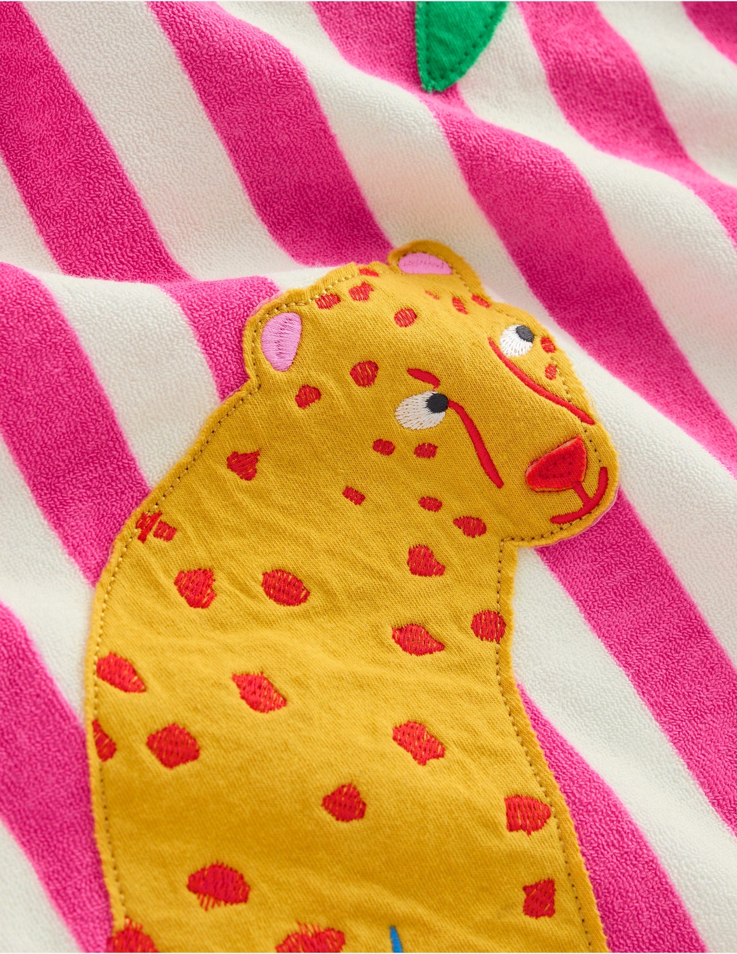 Mara Towelling Throw-On-Sorbet Pink Palm Tree Stripe