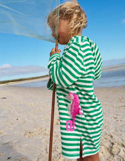 Mara Towelling Throw-On-Green Seahorse Stripe-4