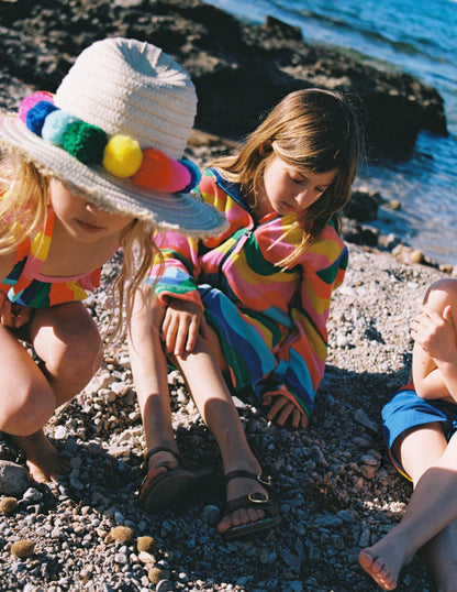 Romie Towelling Zip Throw-On-Multi Wave Stripe-4