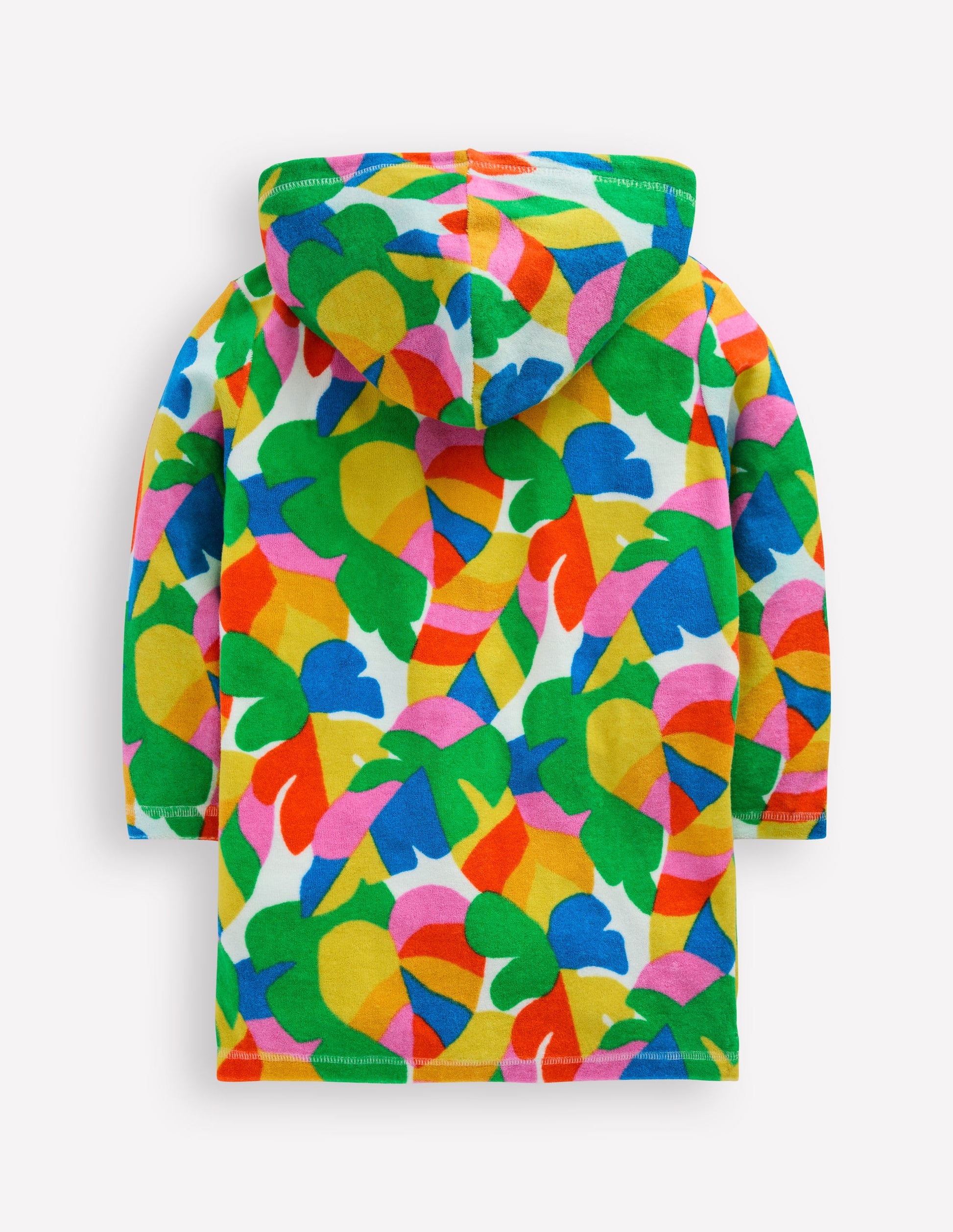 Romie Towelling Zip Throw-On-Multi Abstract Palm-2