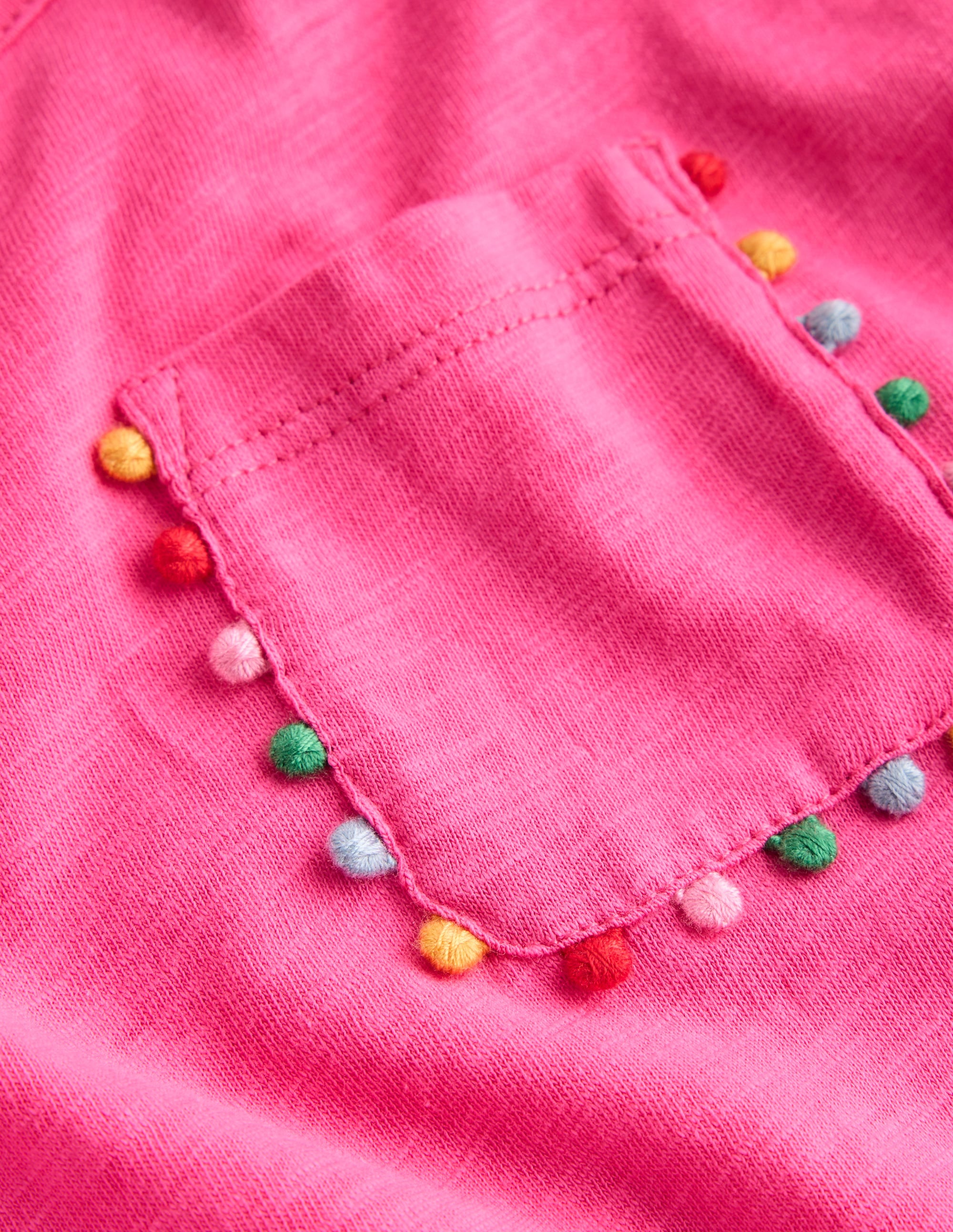Dropped Waist Pom Tunic-Flamingo Pink - Image 3