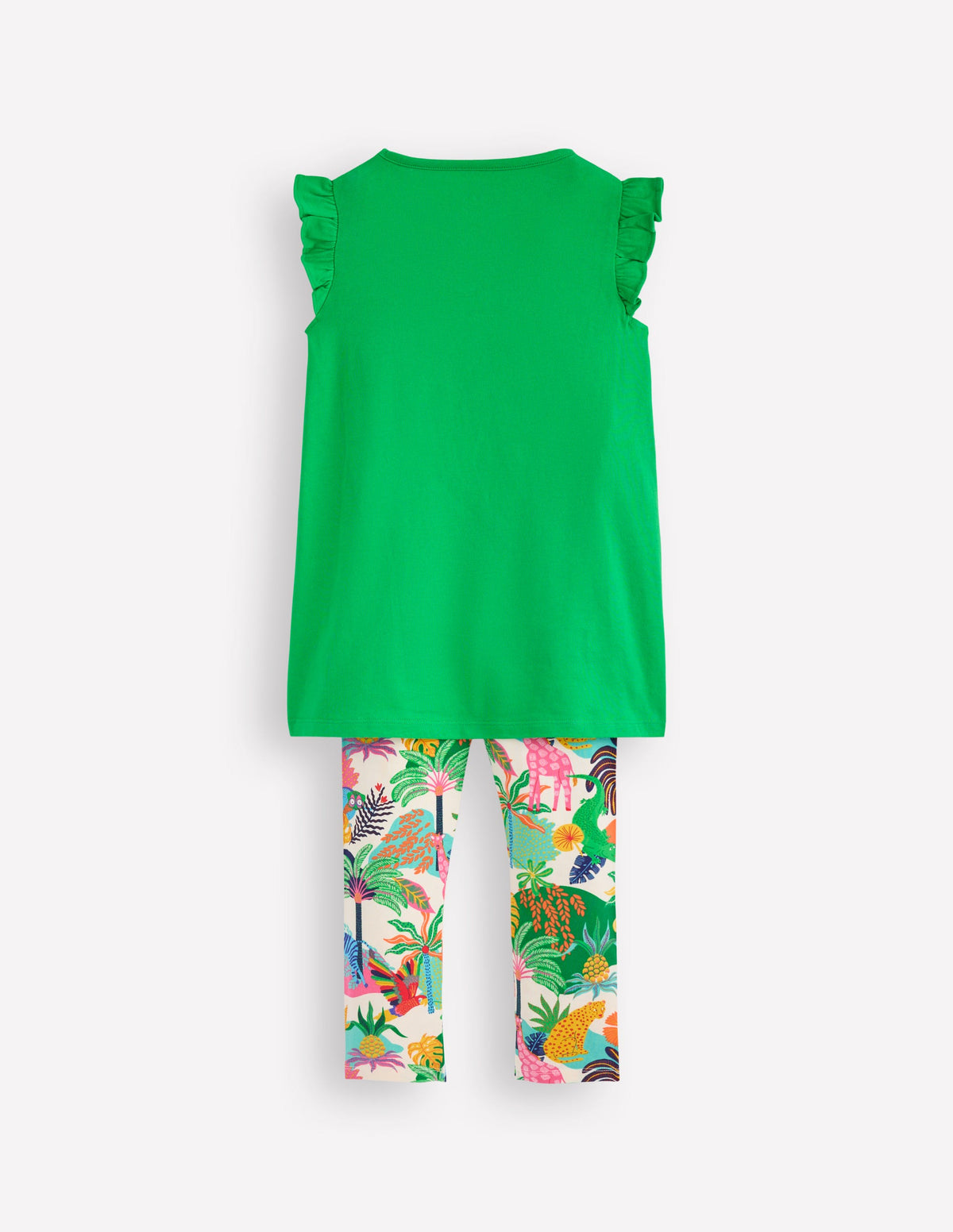 Frill Sleeve Tunic Set-Sapling Green Embroidery - Image 2