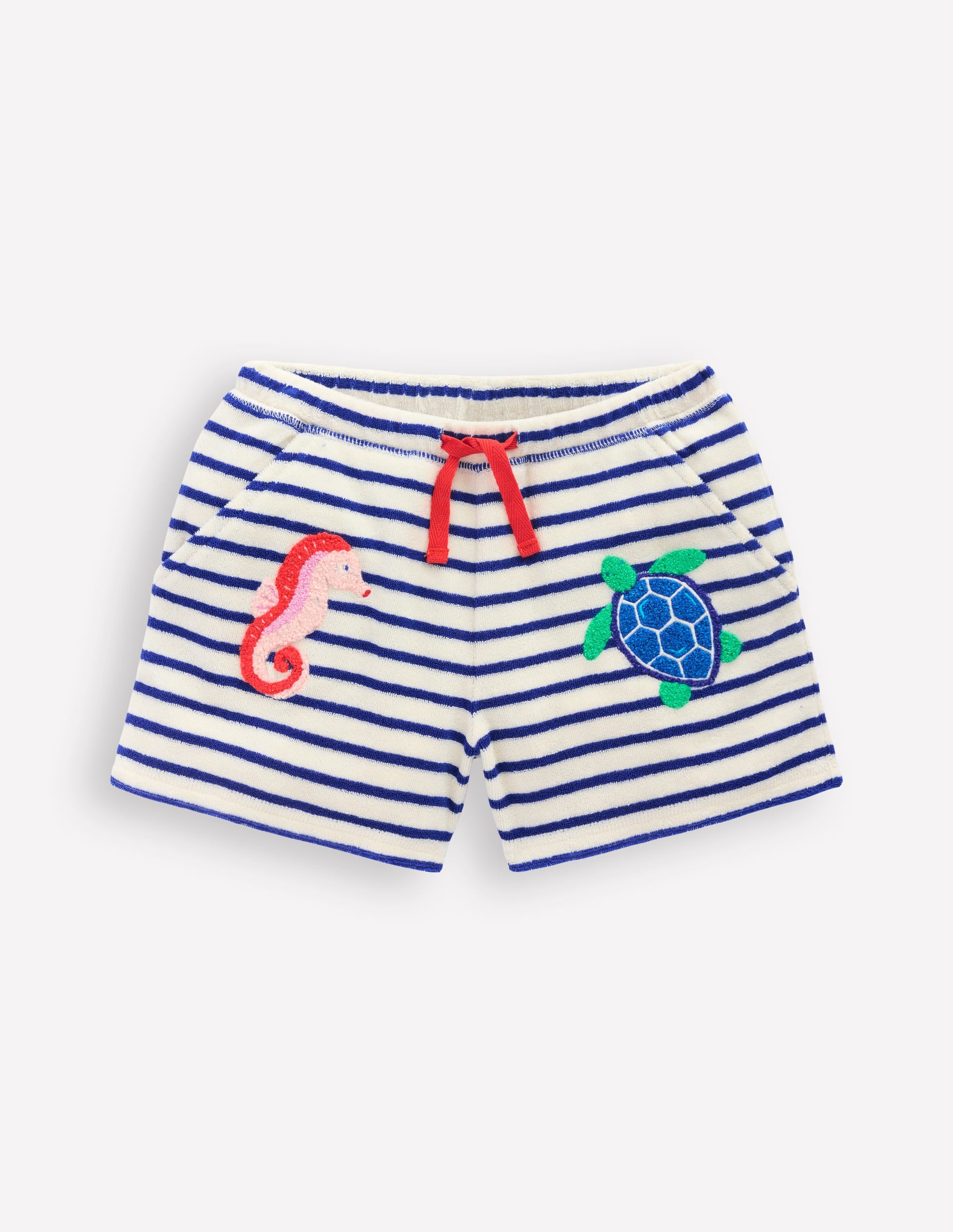Printed Towelling Short-Soft Ivory/Bright Blue Sea - Image 1