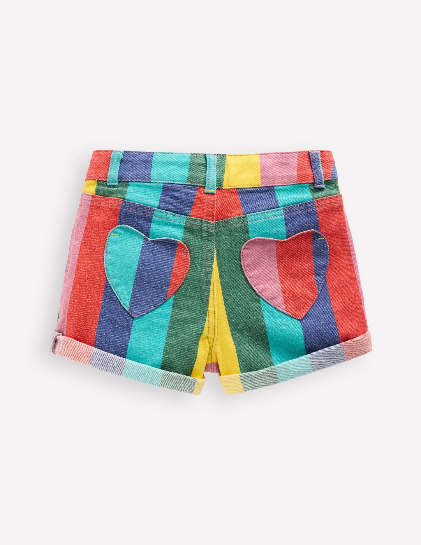 Denim Shorts-Multi Stripe