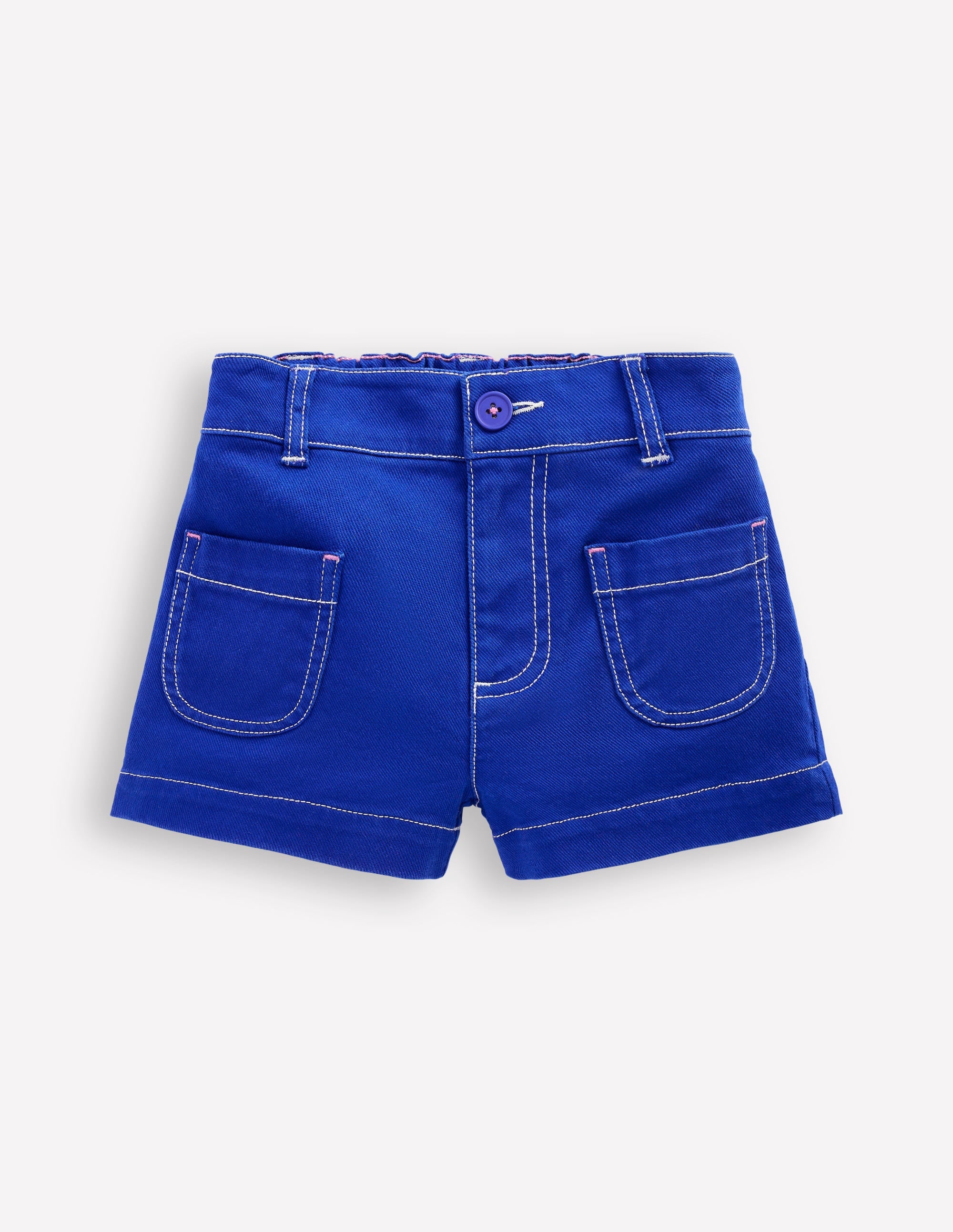 Patch Pocket Shorts-Bright Blue - Image 1