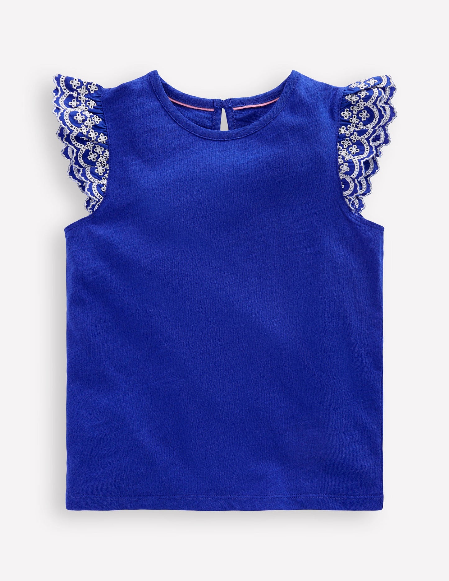 Margaret Broderie Frill Tee-Orion Blue