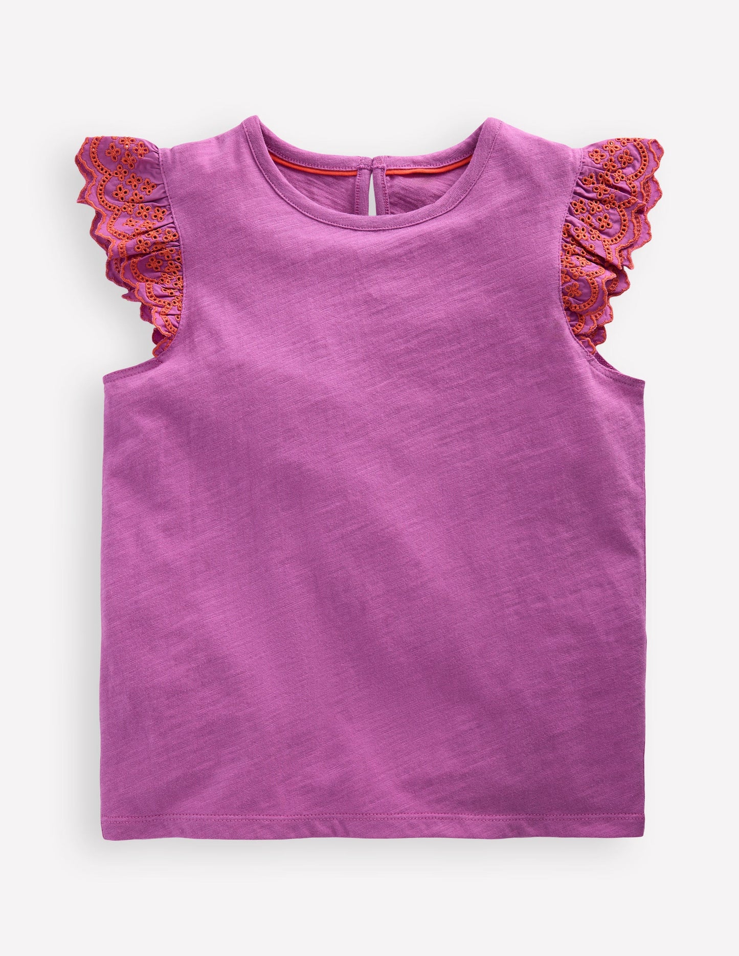 Margaret Broderie Frill Tee-Orchid Purple