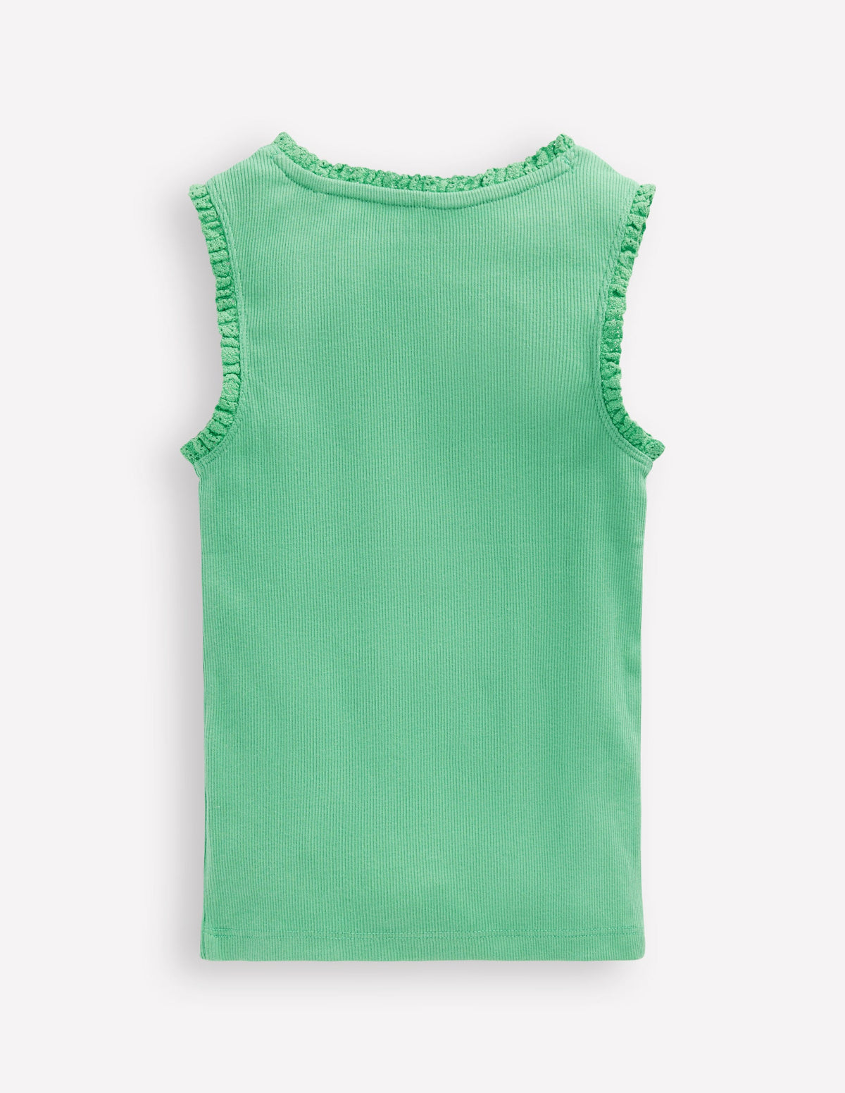 Ribbed Lace Trim Tank-Aloe Green - Image 2