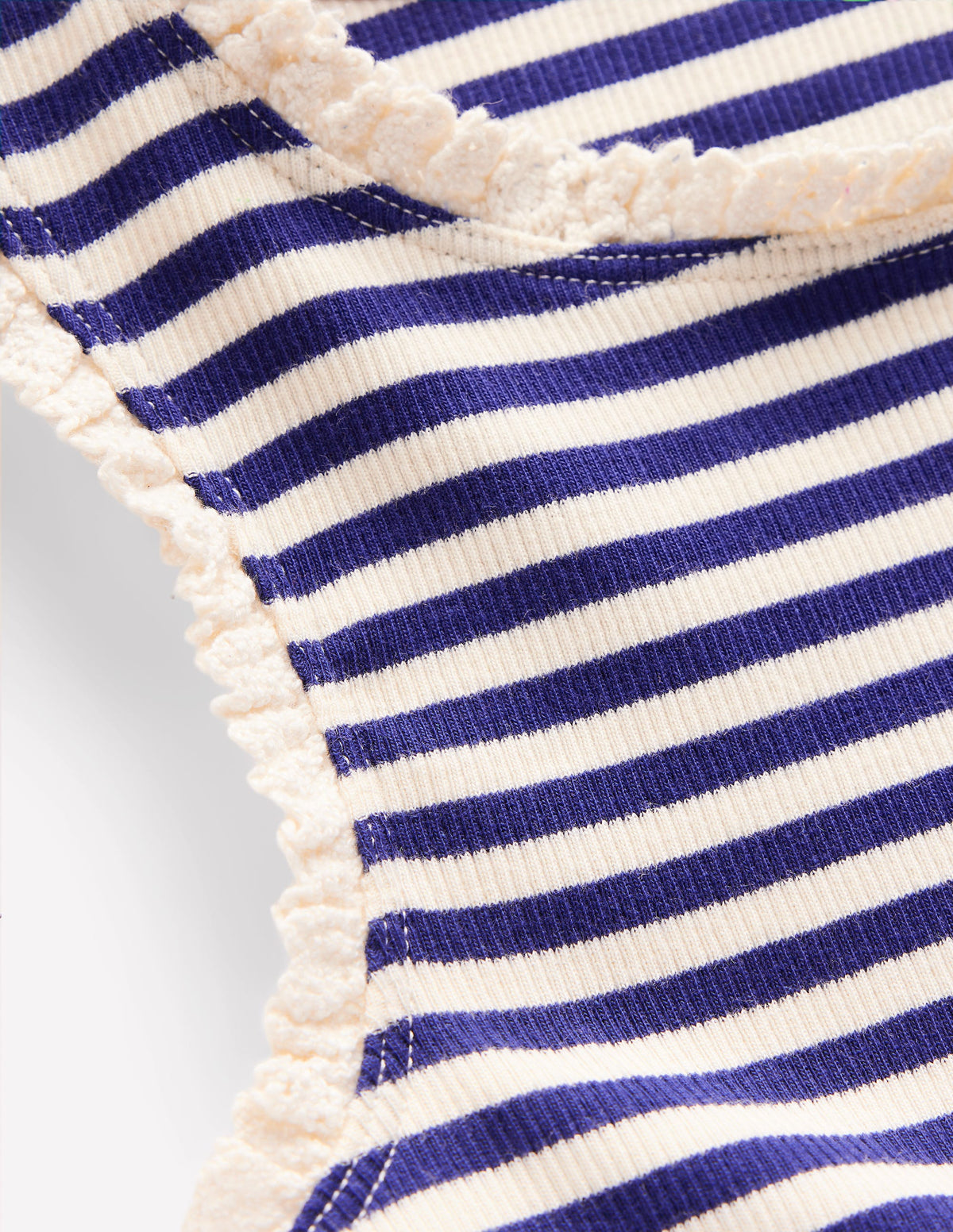 Ribbed Lace Trim Tank-Starboard Blue Stripe - Image 3