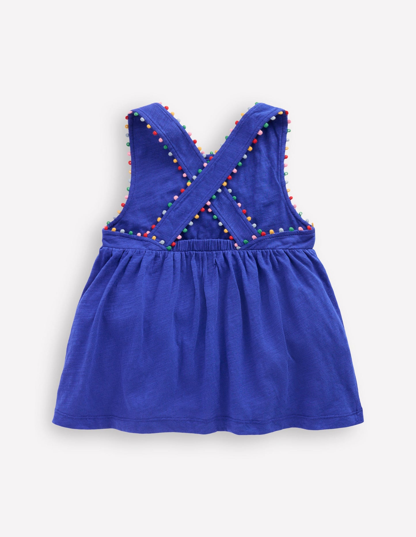 Cross-back Pom Top-Bright Blue